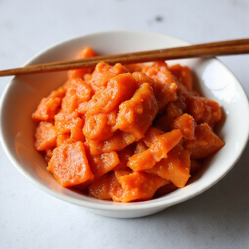 Kimchi casero en un tazón de cerámica