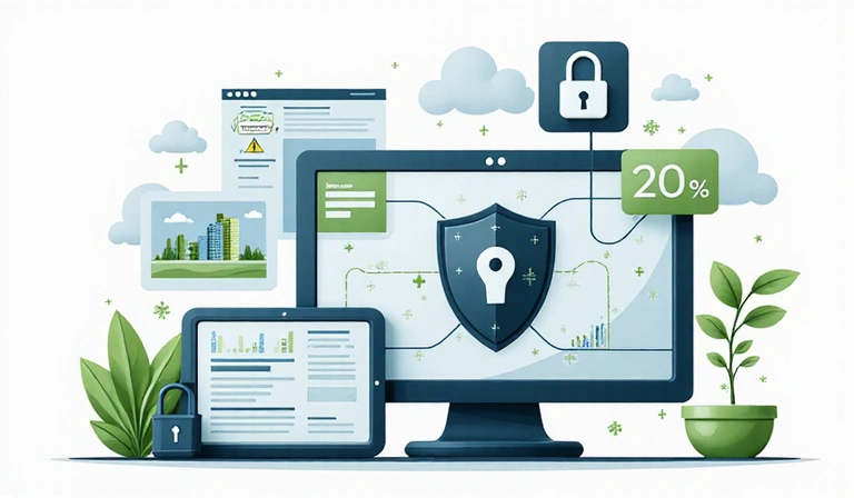 Ilustración de seguridad de datos y privacidad en línea